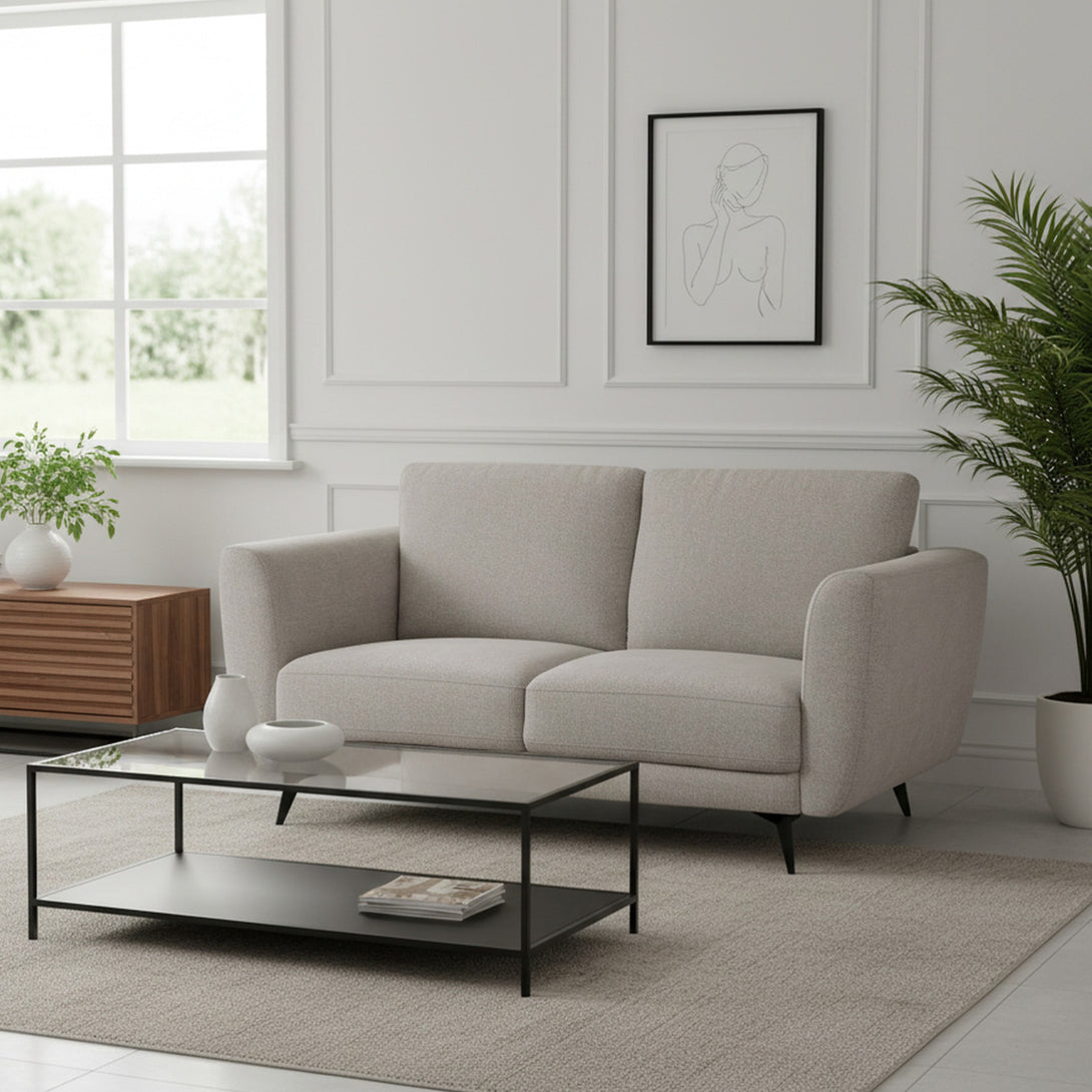 Rivel Chenille 2 Seater Sofa - Beige