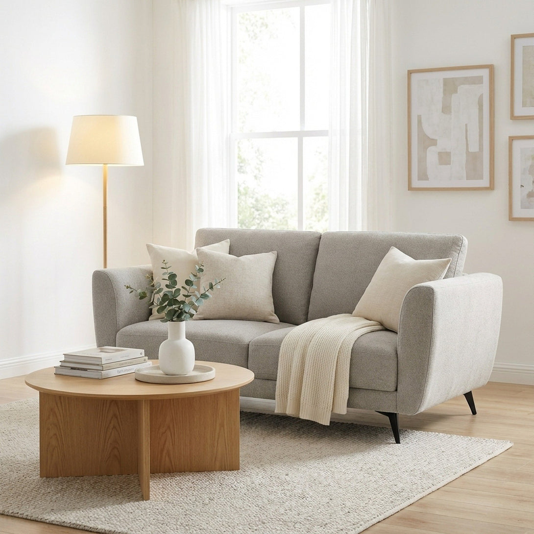 Rivel Chenille 2 Seater Sofa - Beige