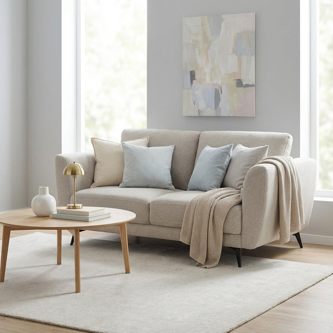 Rivel Chenille 2 Seater Sofa - Beige