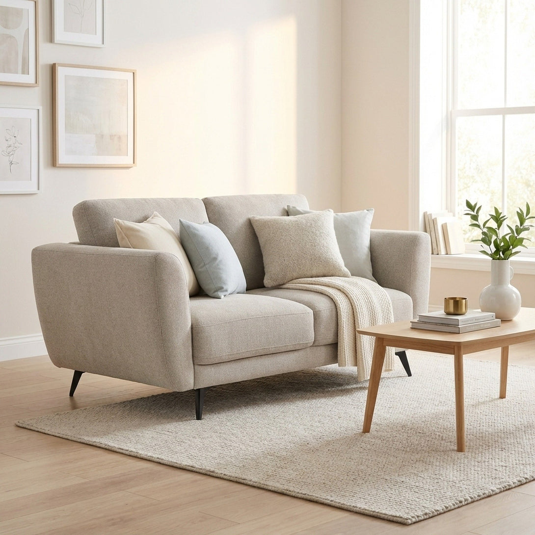 Rivel Chenille 2 Seater Sofa - Beige