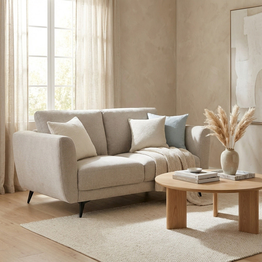 Rivel Chenille 2 Seater Sofa - Beige