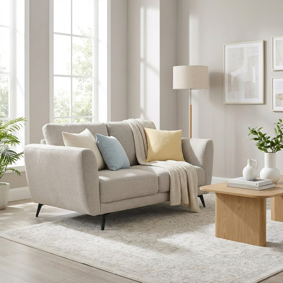 Rivel Chenille 2 Seater Sofa - Beige