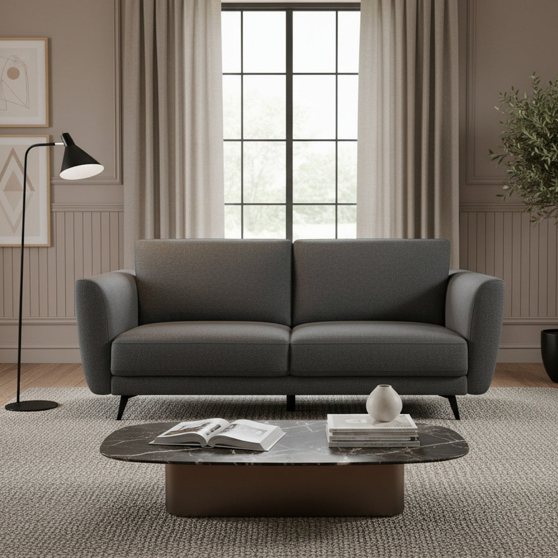 Rivel Chenille 3 Seater Sofa - Dark Grey