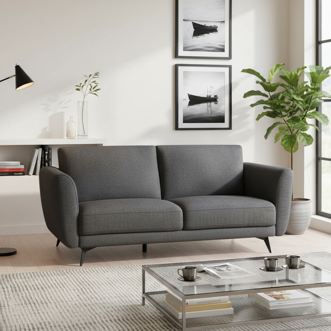 Rivel Chenille 3 Seater Sofa - Dark Grey