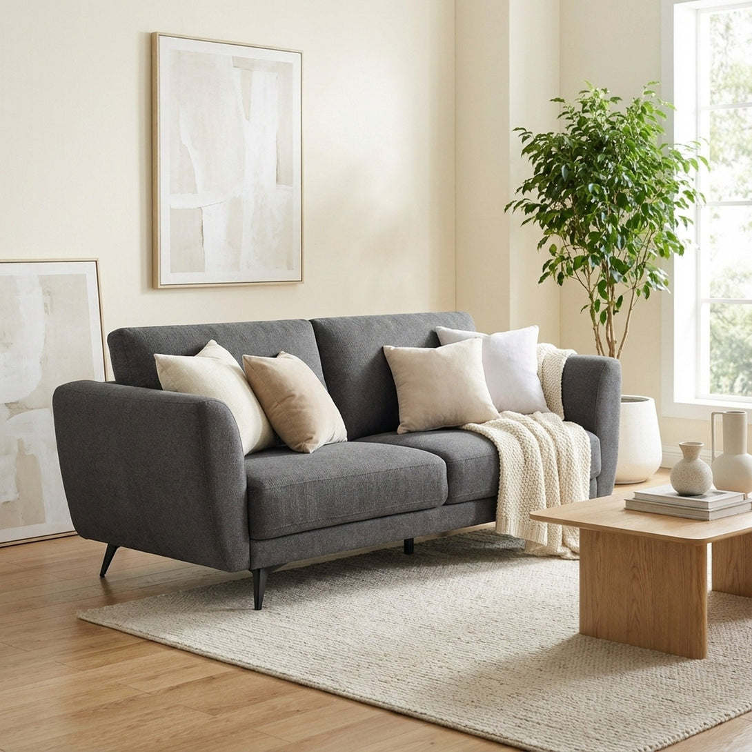 Rivel Chenille 3 Seater Sofa - Dark Grey