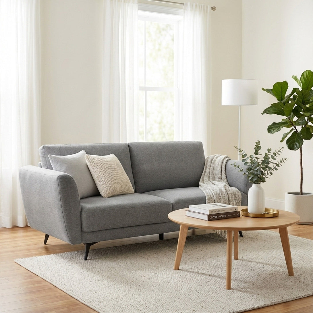 Rivel Chenille 3 Seater Sofa - Ash Grey