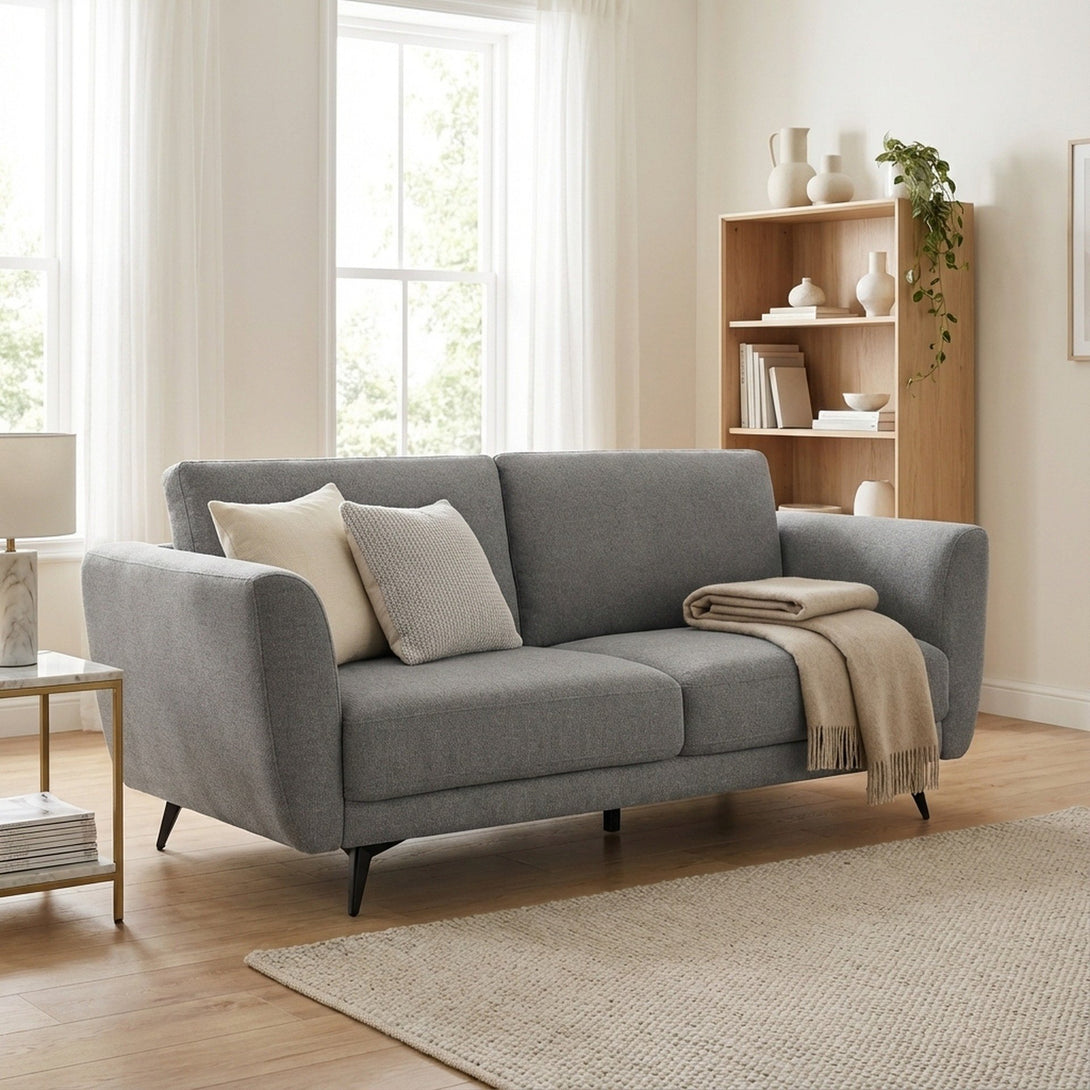 Rivel Chenille 3 Seater Sofa - Ash Grey