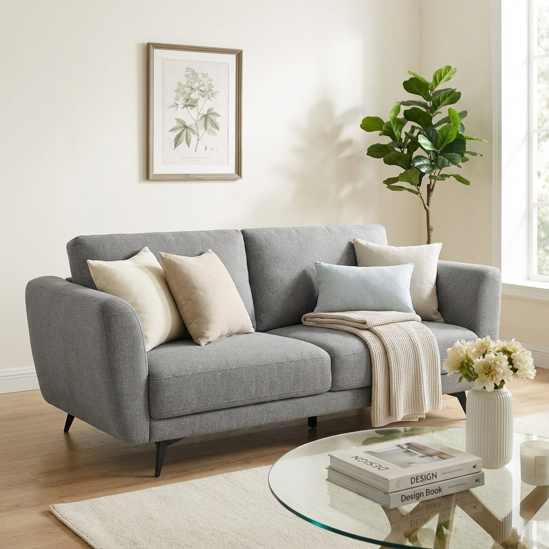 Rivel Chenille 3 Seater Sofa - Ash Grey