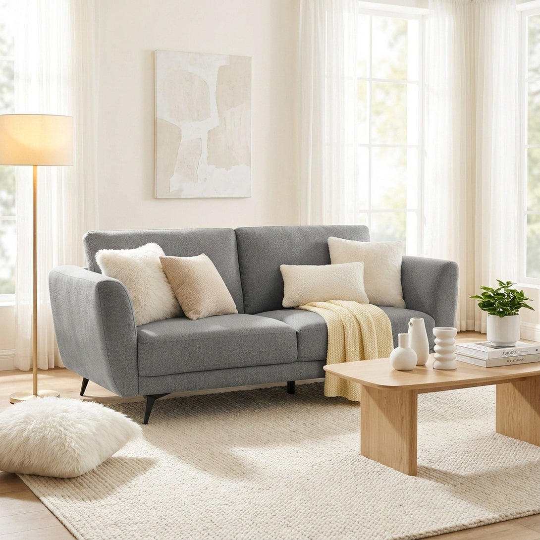 Rivel Chenille 3 Seater Sofa - Ash Grey