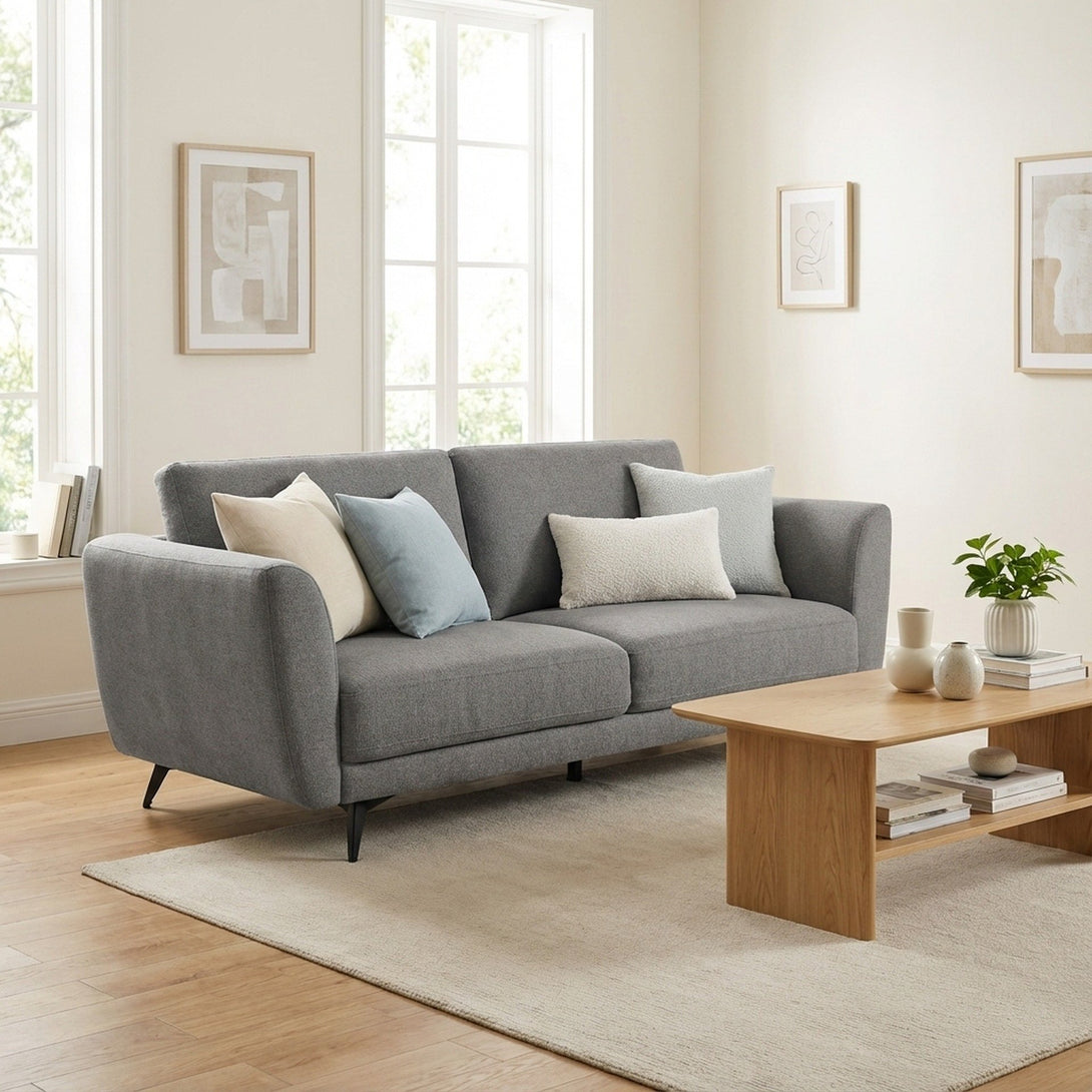 Rivel Chenille 3 Seater Sofa - Ash Grey