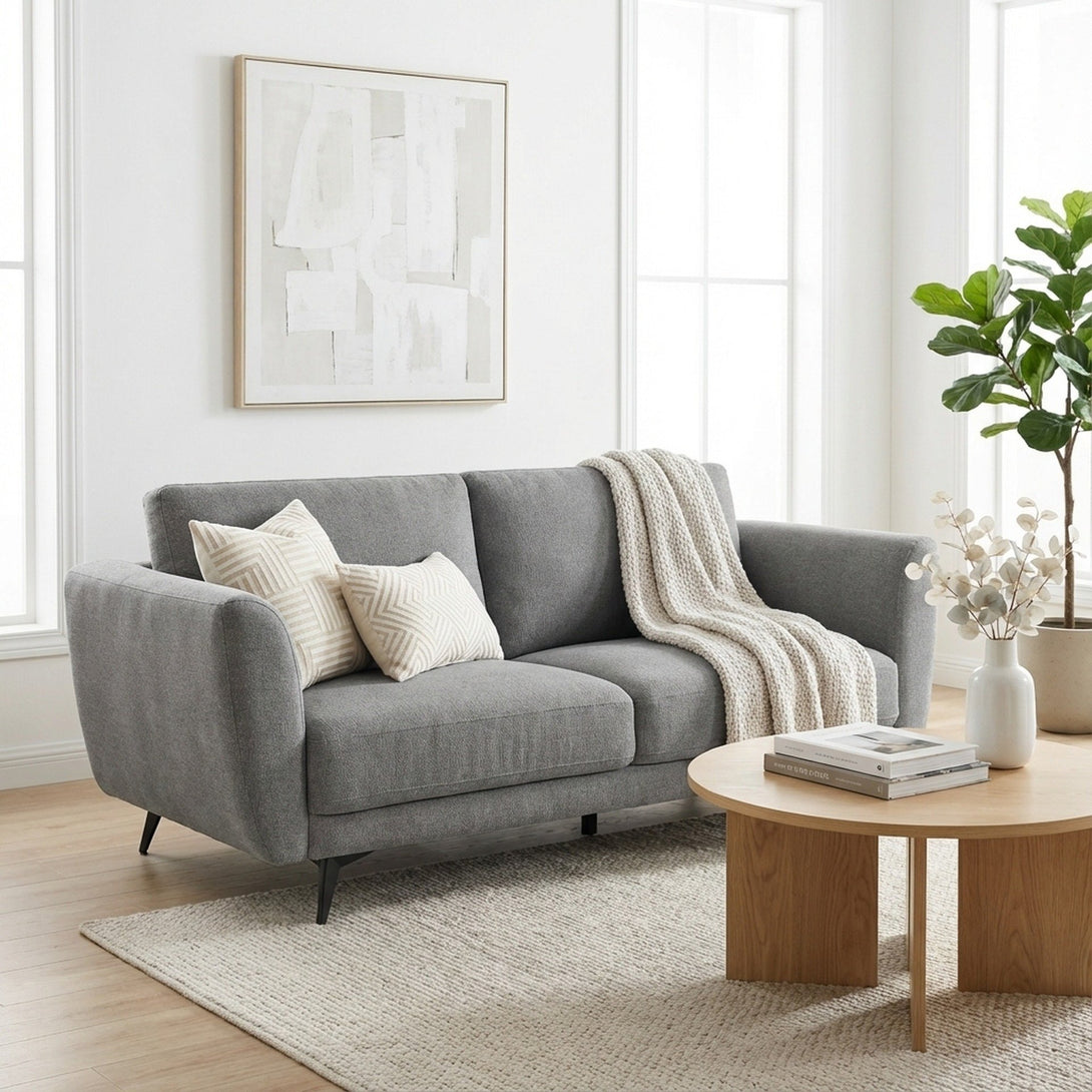 Rivel Chenille 3 Seater Sofa - Ash Grey