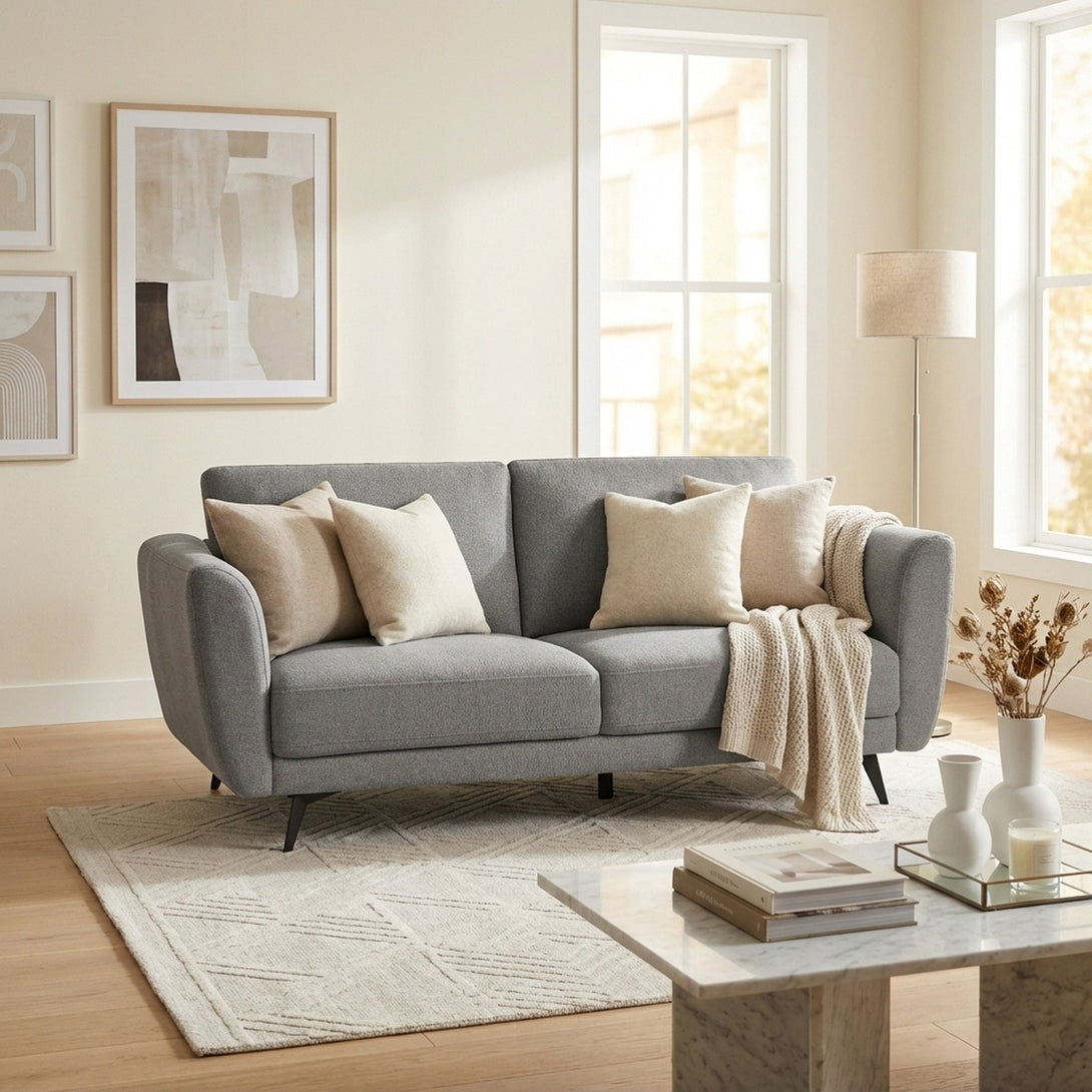 Rivel Chenille 3 Seater Sofa - Ash Grey