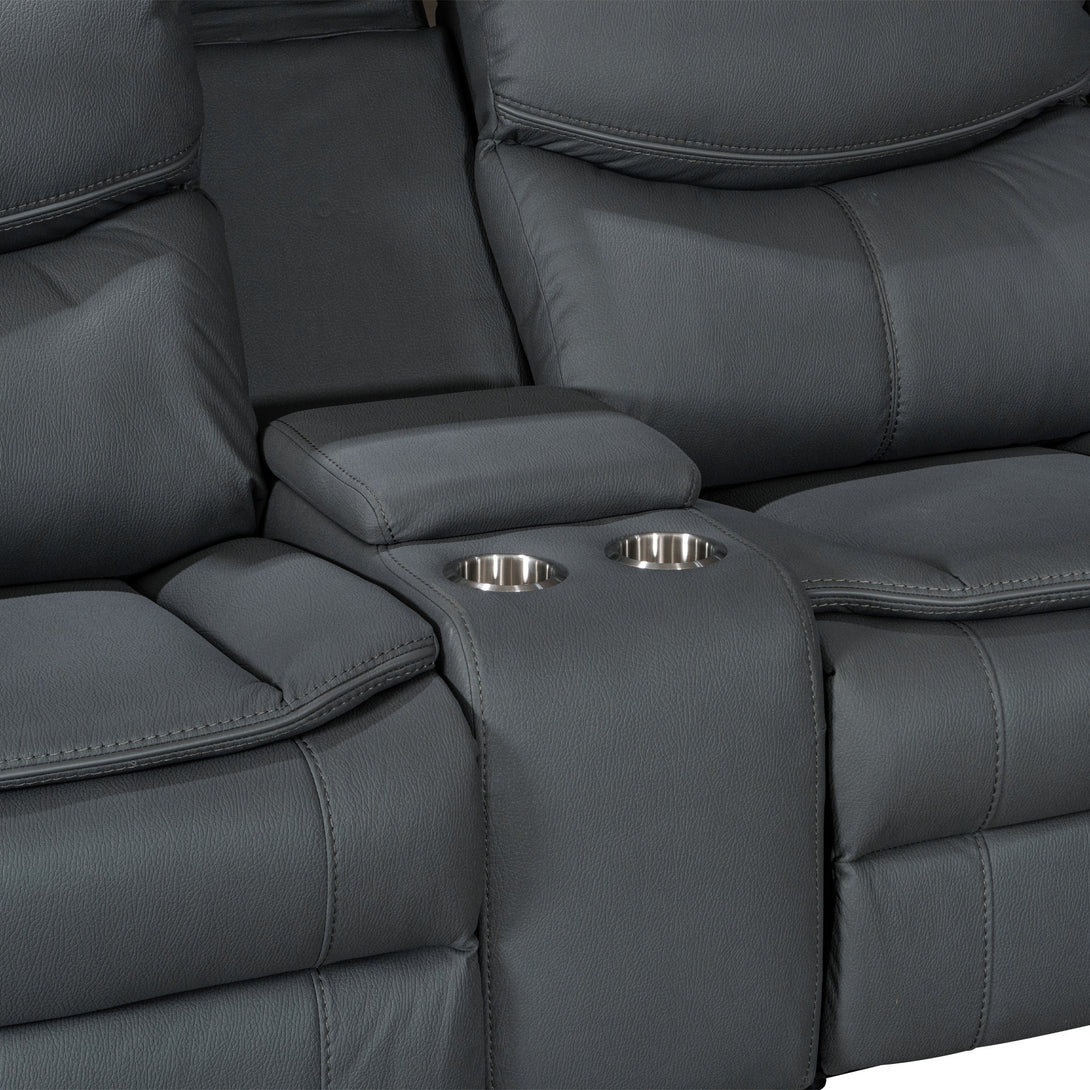 Mandan Electric Recliner Corner Sofa - Grey