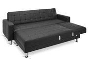 Minnesota Sofa Bed Futon with Chaise - Black