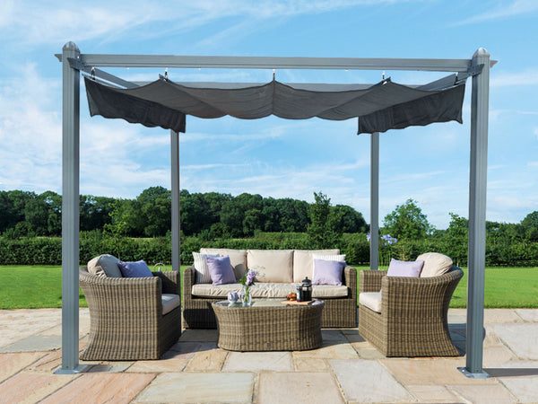 ToughOut Aluminium Pergola with Retractable Canopy 3x3M