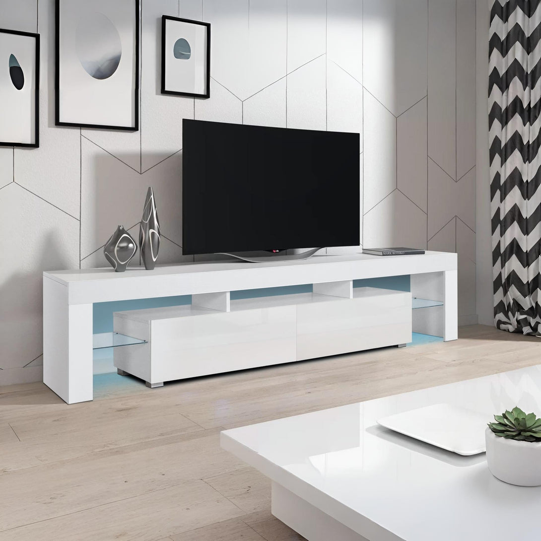 Zoar 1.9m LED Entertainment Unit - White