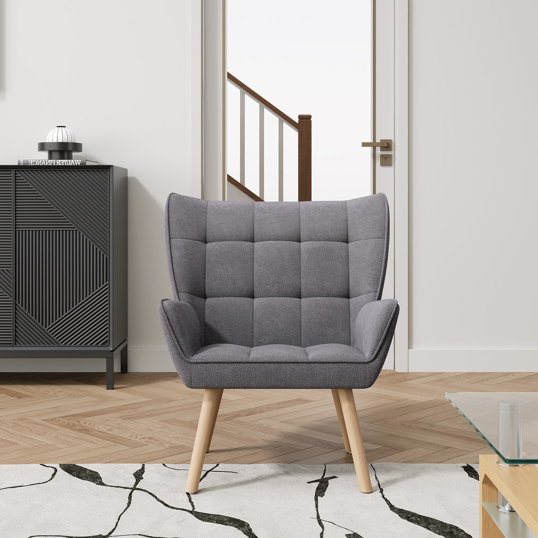 Amelia Rubberwood Armchair - Dark Grey