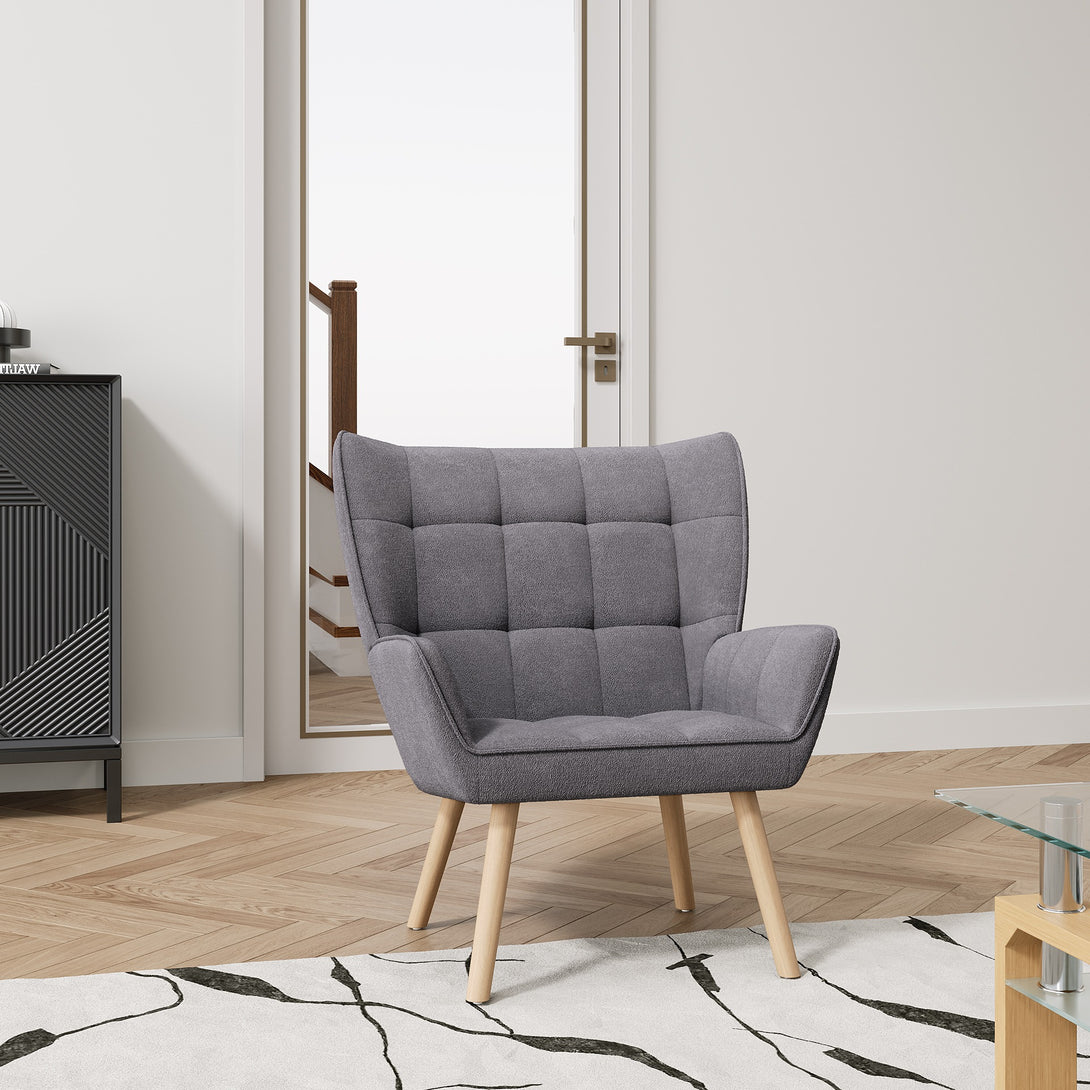 Amelia Rubberwood Armchair - Dark Grey