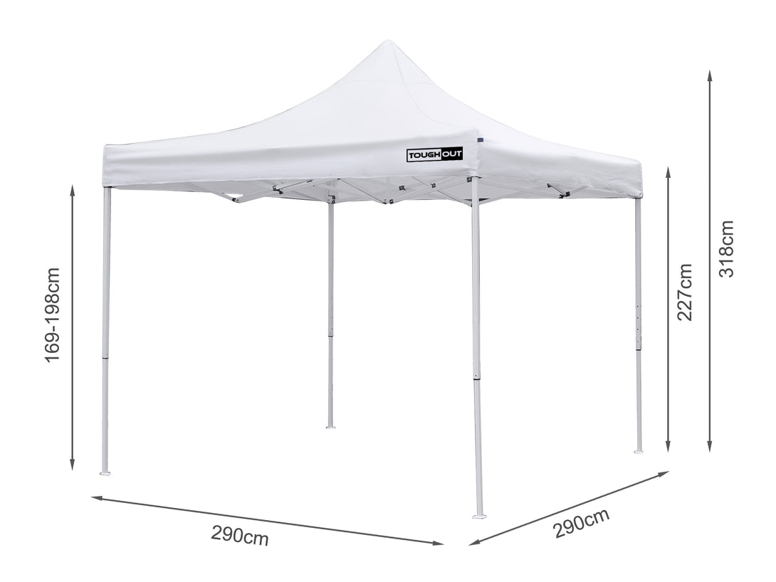 Toughout Breeze Gazebo with 3 Side Walls 3x3m - White