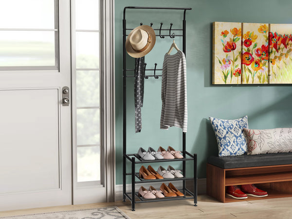 Saral Coat Hat Stand Shoe Rack