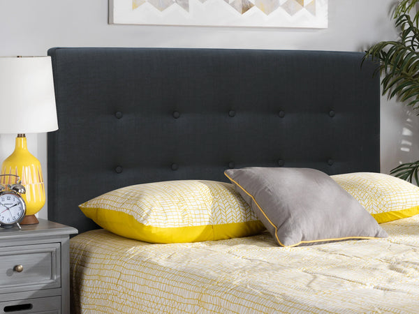 Susan Double Fabric Upholstered Headboard - Black