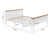 Kamet Double Wooden Bed Frame - White
