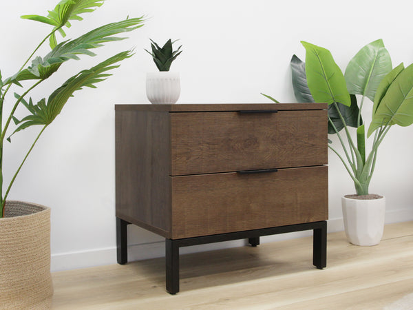 OCALA Wooden Bedside Table - Walnut