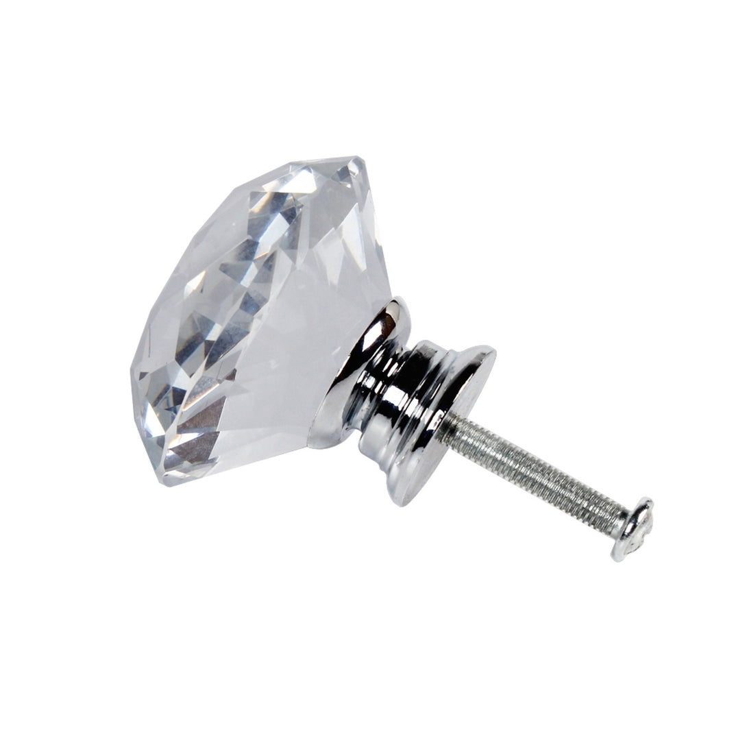 10 x Diamond Crystal Glass Knobs Drawer Handles Knobs