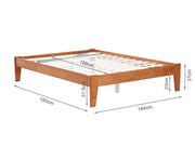 Meri Double Wooden Slat Bed Frame - Oak