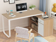 Yates 120cm Computer Desk with Right Cabinet - Oak