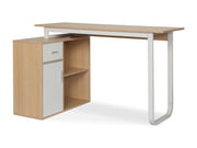 Yates 120cm Computer Desk with Left Cabinet - Oak