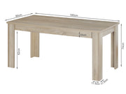 Azar Dining Table Rectangle 160x80cm - Oak