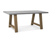 Tommie 1.8M Rectangular Dining Table - Cement + Oak