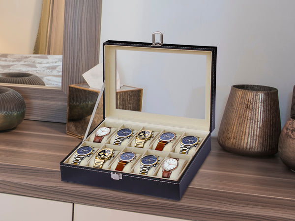 Watch Display Box Storage Case - 10 Watches