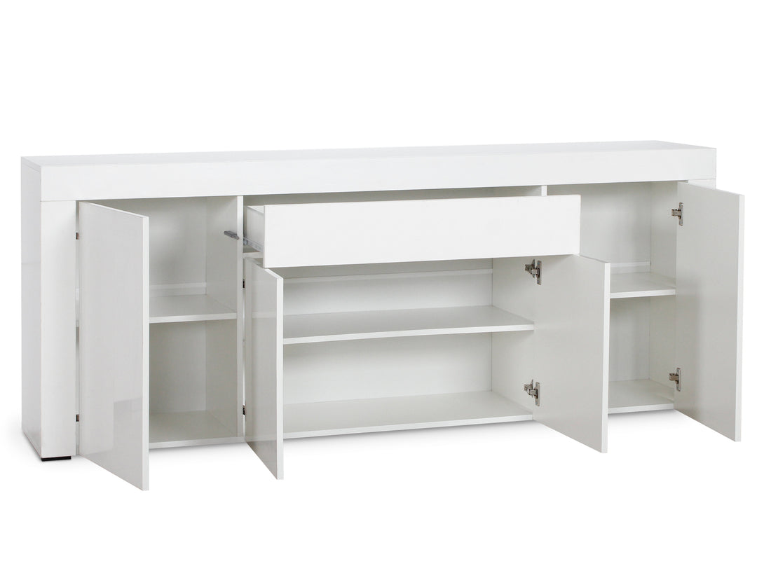 Guier High Gloss Sideboard Buffet Table - White