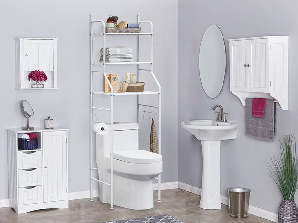 Bathroom Toilet Storage Shelf - White