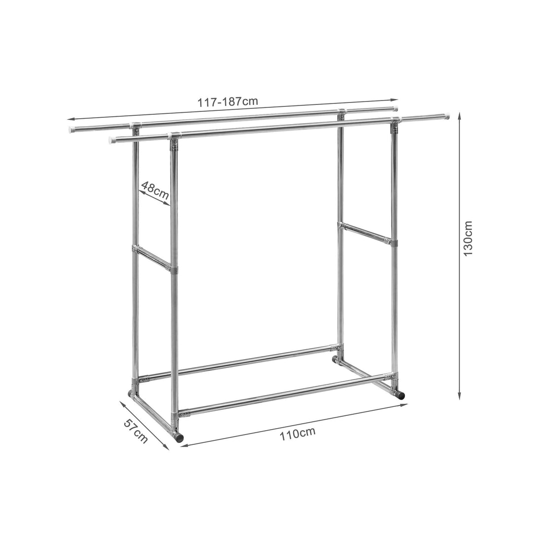 Portable Adjustable Clothes Rack - Double