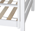 Maroon Single Wooden Bunk Bed - White