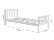 Andes Single Wooden Bed Frame - White