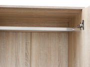 Bram 3 Door Wardrobe Cabinet with 2 Drawers - Oak