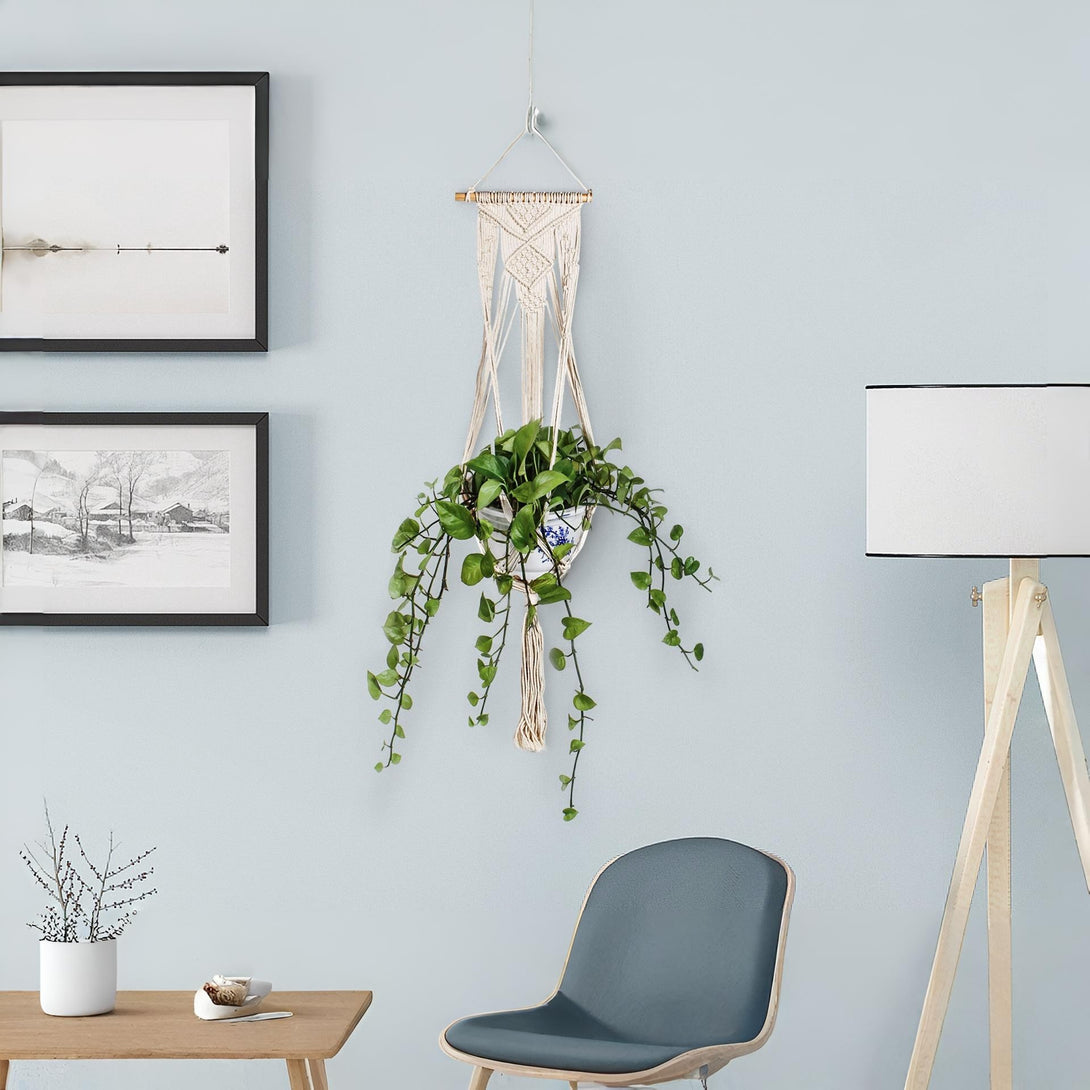 Hessian Macrame Rope Macrame Plant Hanger Macrame Pot Hanger - Braids