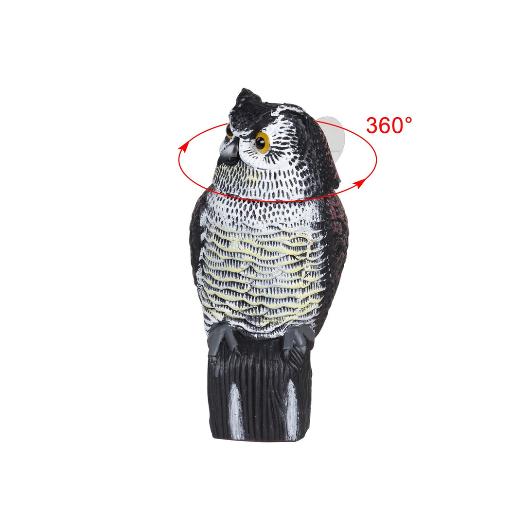 Garden Protection Repellent Bird Scarer Rotating Head Owl Statue