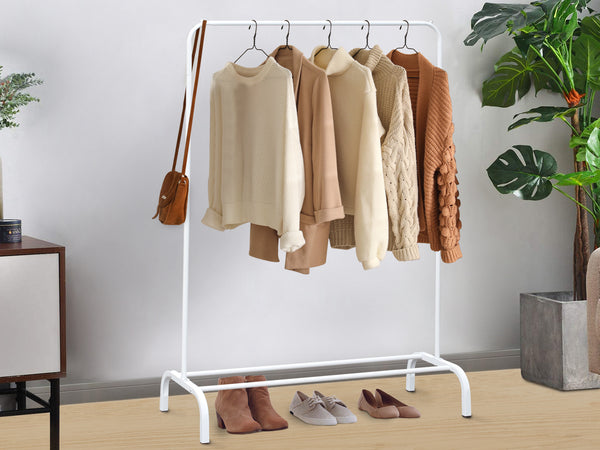 Metal Clothes Rack Hanger 104x152cm - White