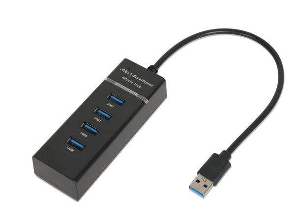 4 Port USB 3.0 Hub - Black