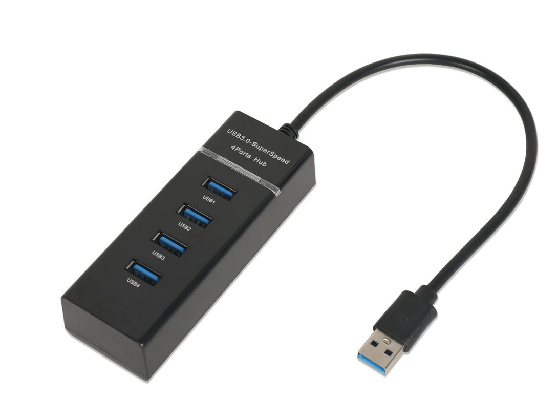 4 Port USB 3.0 Hub - Black (0.001m3 - 0.05kg)
