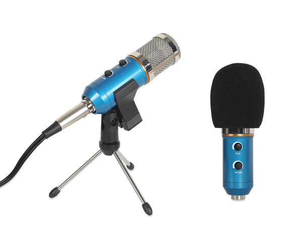 USB Condenser Microphone with Stand - Blue (0.002m3 - 0.6kg)