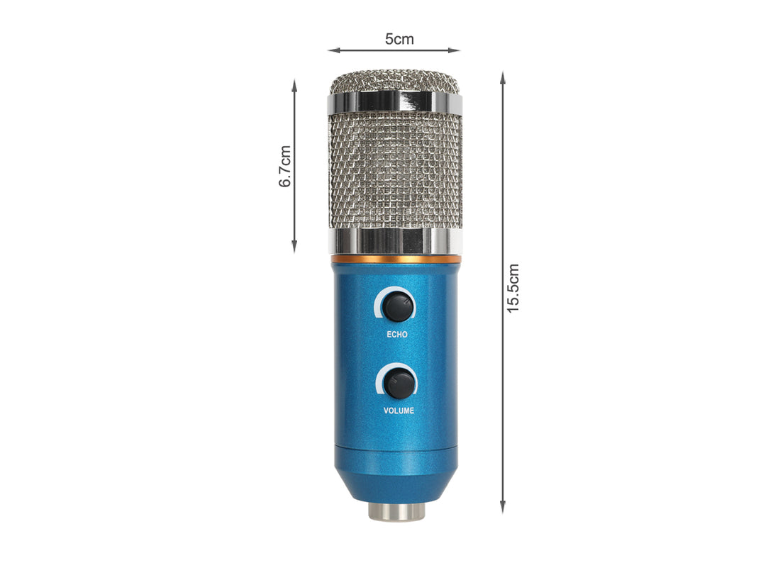 USB Condenser Microphone with Stand - Blue (0.002m3 - 0.6kg)