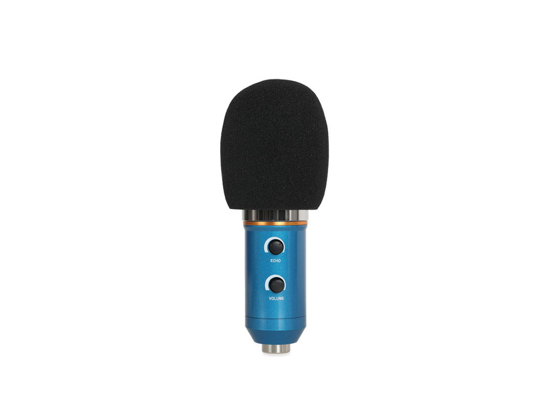 USB Condenser Microphone with Stand - Blue (0.002m3 - 0.6kg)