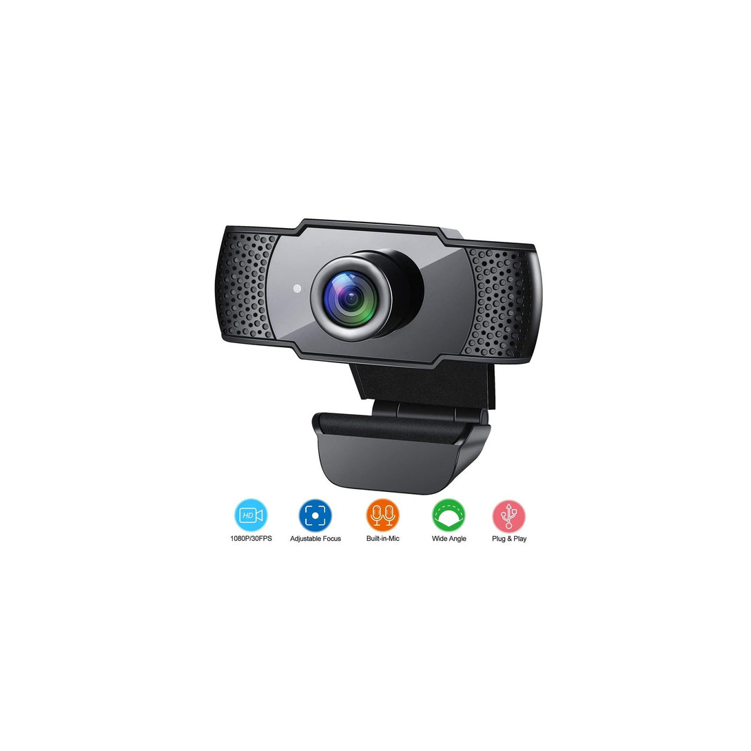 1080P HD USB Webcam with Microphone (0.001m3 - 0.11kg)