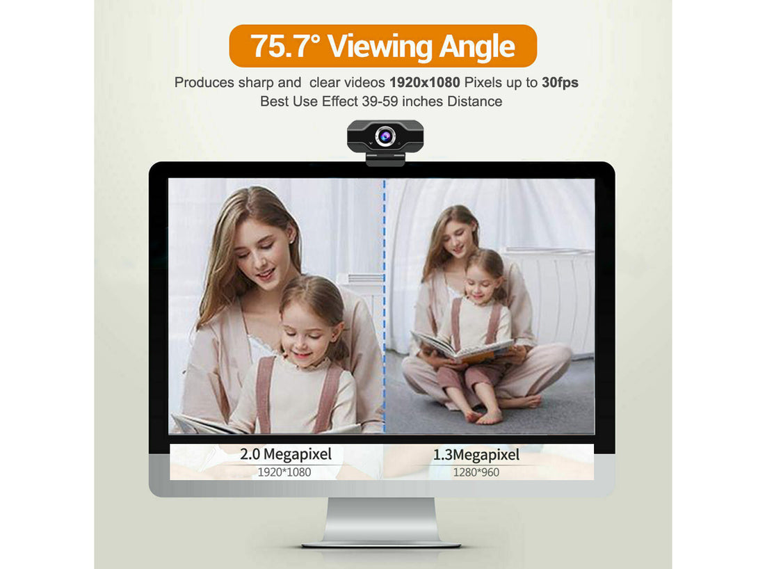 1080P Full HD Webcam with Microphone (0.001m3 - 0.074kg)